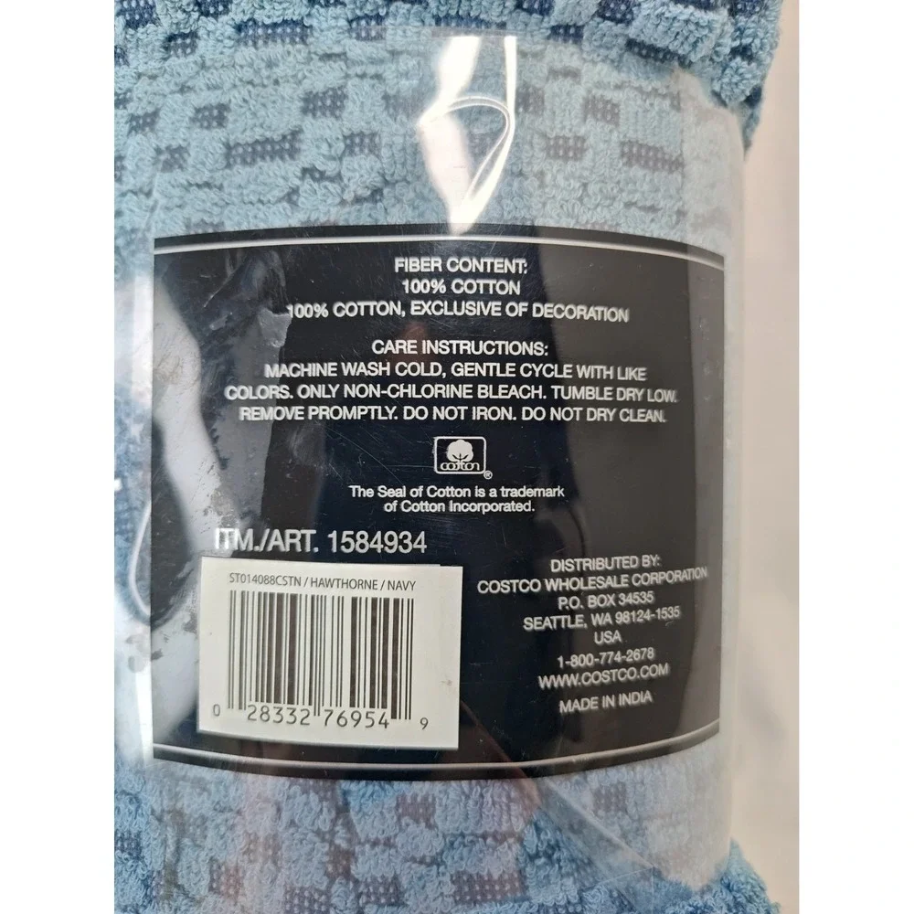 Culinary Classics Kitchen Towels 8 Pack Blue 17x28 100% Cotton 1584934 Hawthorne